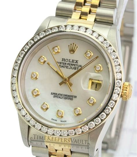 vintage rolex datejust 36|Rolex 36mm Datejust diamond bezel.